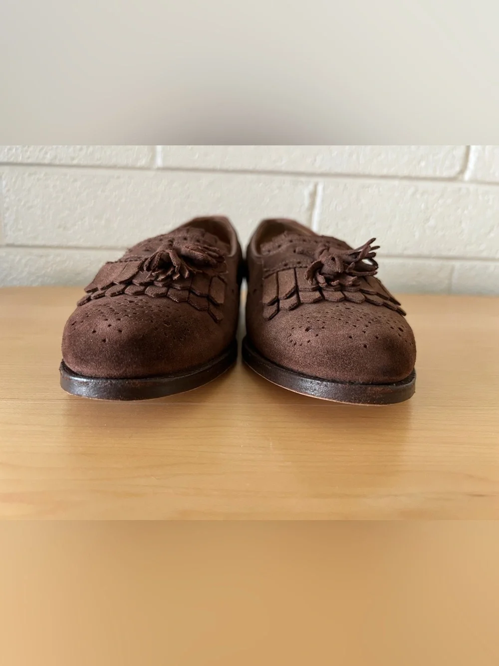 Polo Ralph Lauren x Crockett & Jones Suede BenchMade Kiltie Tassel Brogue Loafer